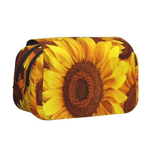 UVBDF Federmäppchen mit gelbem Blumendruck, doppellagig, Clamshell, Organizer, Schreibwaren-Tasche für Kinder, Geschenk, Schwarz , Einheitsgröße, Taschen-Organizer UVBDF Federmäppchen mit gelbem Blumendruck, doppellagig, Clamshell, Organizer, Schreibwaren-Tasche für Kinder, Geschenk, Schwarz , Einheitsgröße, Taschen-Organizer von UVBDF