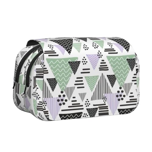 UVBDF Federmäppchen mit geometrischem Dreiecksdruck, doppellagig, Klappetui, Organizer, Schreibwaren-Tasche für Kinder, Geschenk, Schwarz , Einheitsgröße, Taschen-Organizer UVBDF Federmäppchen mit geometrischem Dreiecksdruck, doppellagig, Klappetui, Organizer, Schreibwaren-Tasche für Kinder, Geschenk, Schwarz , Einheitsgröße, Taschen-Organizer von UVBDF