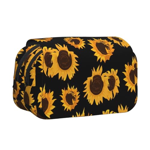 UVBDF Federmäppchen mit goldenem Sonnenblumen-Druck, doppellagig, Klappetui, Organizer, Schreibwaren-Tasche für Kinder, Geschenk, Schwarz , Einheitsgröße, Taschen-Organizer UVBDF Federmäppchen mit goldenem Sonnenblumen-Druck, doppellagig, Klappetui, Organizer, Schreibwaren-Tasche für Kinder, Geschenk, Schwarz , Einheitsgröße, Taschen-Organizer von UVBDF
