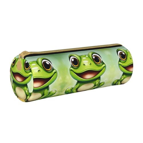 UVBDF Federmäppchen mit grünem Frosch, niedlicher Stifthalter für Jungen und Mädchen, Senioren-Federmäppchen, Geschenk für Kinder, weiß, Einheitsgröße, Taschen-Organizer von UVBDF