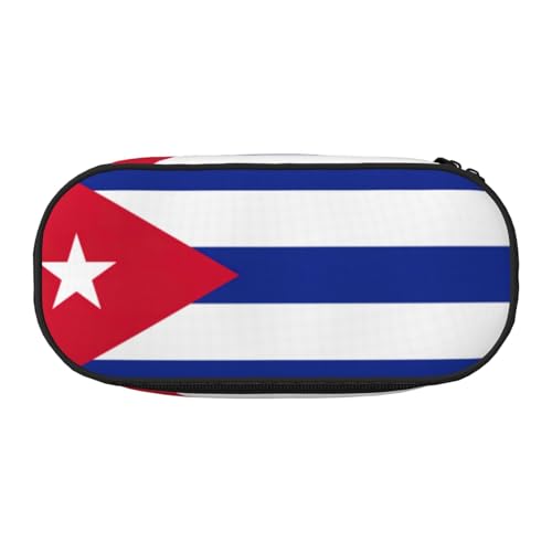 UVBDF Federmäppchen mit kubanischer Flagge für Herren und Damen, tragbares Federmäppchen, ästhetisch, mit Reißverschluss für Büro-Organizer, Schwarz , Einheitsgröße, Taschen-Organizer von UVBDF