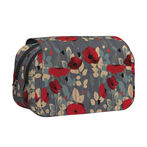 UVBDF Federmäppchen mit leuchtendem Blumendruck, doppellagig, Klappetui, Organizer, Schreibwaren-Tasche für Kinder, Geschenk, Schwarz , Einheitsgröße, Taschen-Organizer UVBDF Federmäppchen mit leuchtendem Blumendruck, doppellagig, Klappetui, Organizer, Schreibwaren-Tasche für Kinder, Geschenk, Schwarz , Einheitsgröße, Taschen-Organizer von UVBDF