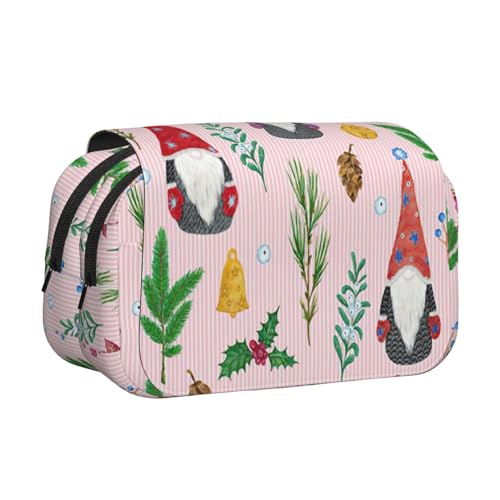 UVBDF Federmäppchen mit niedlichem Zwerg und 1 Druck, doppellagig, Klappetui, Organizer, Schreibwaren-Tasche für Kinder, Geschenk, Schwarz , Einheitsgröße, Taschen-Organizer von UVBDF