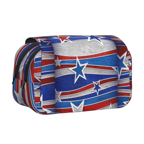 UVBDF Federmäppchen mit patriotischen Sternen und Streifenmuster, doppelschichtig, Klappetui, Organizer, Schreibwaren-Tasche für Kinder, Geschenk, Schwarz , Einheitsgröße, Taschen-Organizer UVBDF Federmäppchen mit patriotischen Sternen und Streifenmuster, doppelschichtig, Klappetui, Organizer, Schreibwaren-Tasche für Kinder, Geschenk, Schwarz , Einheitsgröße, Taschen-Organizer von UVBDF