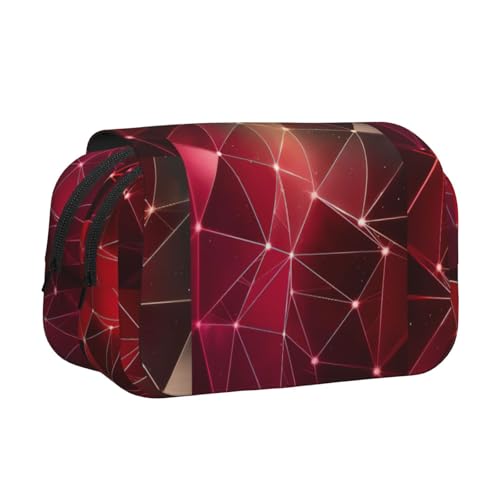 UVBDF Federmäppchen mit rotem Galaxie-Konstellationsdruck, doppellagig, Klappetui, Organizer, Schreibwaren-Tasche für Kinder, Geschenk, Schwarz , Einheitsgröße, Taschen-Organizer von UVBDF