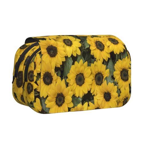 UVBDF Federmäppchen mit süßem Sonnenblumen-Druck, doppellagig, Klappetui, Organizer, Schreibwaren-Tasche für Kinder, Geschenk, Schwarz , Einheitsgröße, Taschen-Organizer UVBDF Federmäppchen mit süßem Sonnenblumen-Druck, doppellagig, Klappetui, Organizer, Schreibwaren-Tasche für Kinder, Geschenk, Schwarz , Einheitsgröße, Taschen-Organizer von UVBDF