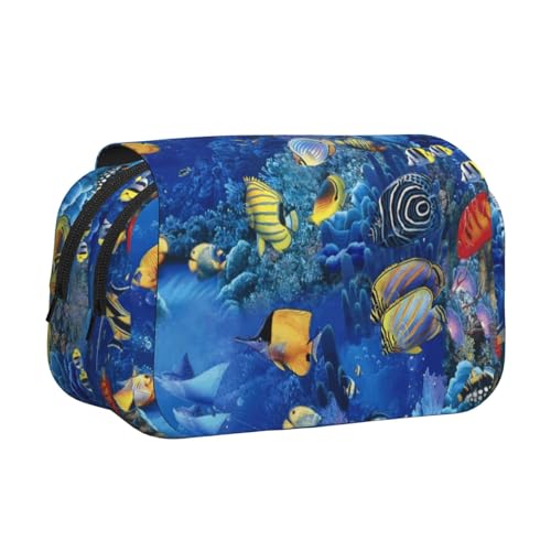 UVBDF Federmäppchen mit tropischen Fischen, doppelschichtig, Klappetui, Organizer, Schreibwaren-Tasche für Kinder, Geschenk, Schwarz , Einheitsgröße, Taschen-Organizer UVBDF Federmäppchen mit tropischen Fischen, doppelschichtig, Klappetui, Organizer, Schreibwaren-Tasche für Kinder, Geschenk, Schwarz , Einheitsgröße, Taschen-Organizer von UVBDF
