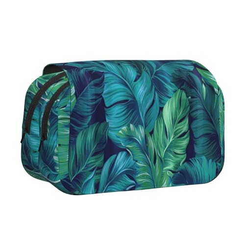 UVBDF Federmäppchen mit tropischen Palmenblättern, doppellagig, Klappetui, Organizer, Schreibwaren-Tasche für Kinder, Geschenk, Schwarz , Einheitsgröße, Taschen-Organizer UVBDF Federmäppchen mit tropischen Palmenblättern, doppellagig, Klappetui, Organizer, Schreibwaren-Tasche für Kinder, Geschenk, Schwarz , Einheitsgröße, Taschen-Organizer von UVBDF