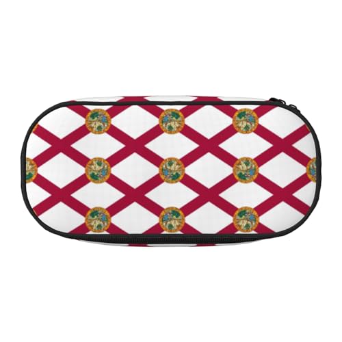 UVBDF Florida Bundesflagge Federmäppchen für Männer Frauen, tragbare Federmäppchen ästhetisch, Reißverschluss-Tasche für Büro Veranstalter, schwarzes, En storlek, Taschenorganisator von UVBDF