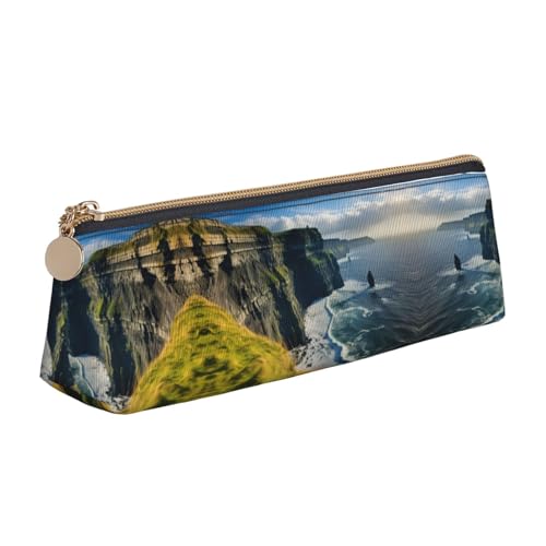 UVBDF Ireland Outdoors County Clare The Cliffs Schul-Federmäppchen für Kinder mit Reißverschluss, kleine einfache Stifttasche, Kosmetik-Make-up-Etui, weiß, Einheitsgröße, Taschen-Organizer von UVBDF