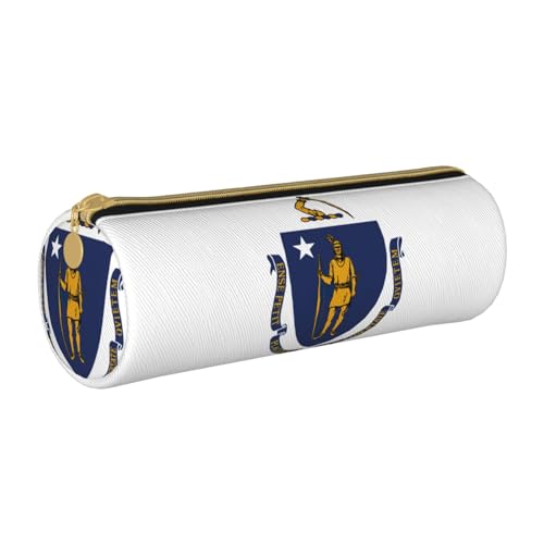 UVBDF Massachusetts Federmäppchen mit Staatsflagge, niedlicher Stifthalter für Jungen und Mädchen, Senioren-Federmäppchen, Geschenk für Kinder, weiß, Einheitsgröße, Taschen-Organizer von UVBDF