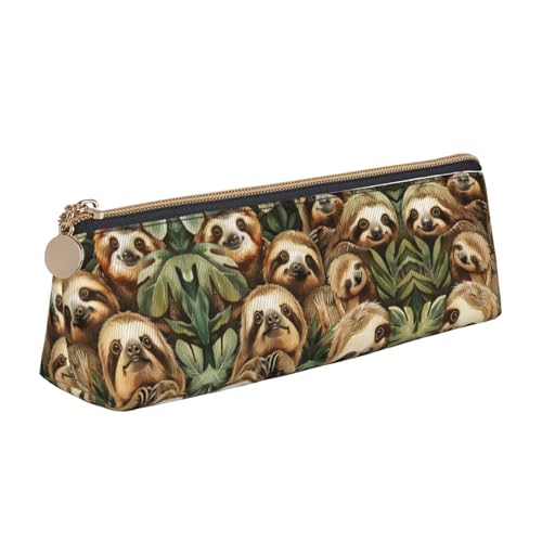 UVBDF Niedliches Faultier-Federmäppchen für Kinder mit Reißverschluss, kleine einfache Stifttasche, Kosmetik-Make-up-Etui, weiß, Einheitsgröße, Taschen-Organizer von UVBDF