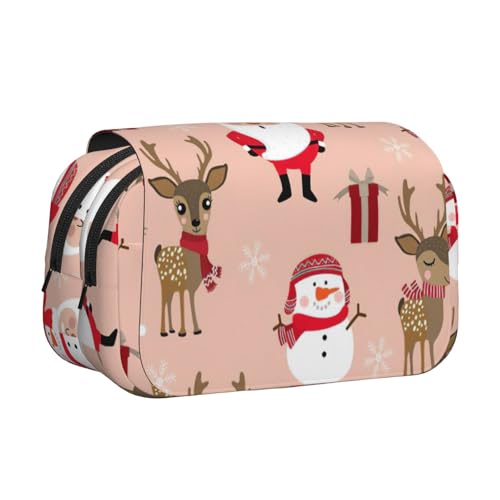 UVBDF Niedliches Federmäppchen mit Weihnachtsmotiven, doppelschichtig, für Kinder, als Geschenk, Schwarz , Einheitsgröße, Taschen-Organizer UVBDF Niedliches Federmäppchen mit Weihnachtsmotiven, doppelschichtig, für Kinder, als Geschenk, Schwarz , Einheitsgröße, Taschen-Organizer von UVBDF
