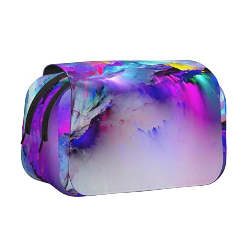 UVBDF Northern Lights Malerei Druck Schule Doppellagiges Clamshell Federmäppchen Organizer Schreibwaren Tasche für Kinder Geschenk, Schwarz , Einheitsgröße, Taschen-Organizer von UVBDF