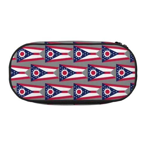 UVBDF Ohio Federmäppchen mit Staatsflagge für Herren und Damen, tragbares Federmäppchen, ästhetisch, mit Reißverschluss für Büro-Organizer, Schwarz , Einheitsgröße, Taschen-Organizer von UVBDF