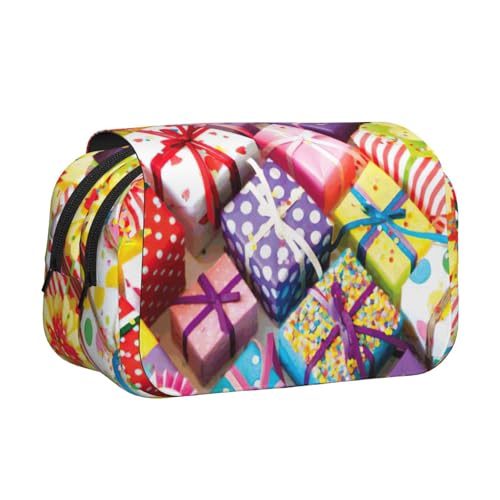 UVBDF Pretty Presents Druck-Schul-Federmäppchen, doppellagig, Klappetui, Organizer, Schreibwaren-Tasche für Kinder, Geschenk, Schwarz , Einheitsgröße, Taschen-Organizer UVBDF Pretty Presents Druck-Schul-Federmäppchen, doppellagig, Klappetui, Organizer, Schreibwaren-Tasche für Kinder, Geschenk, Schwarz , Einheitsgröße, Taschen-Organizer von UVBDF