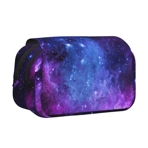 UVBDF Universum Galaxy Star Space Printing Schule Doppellagiges Clamshell Federmäppchen Organizer Schreibwaren Tasche für Kinder Geschenk, Schwarz , Einheitsgröße, Taschen-Organizer von UVBDF