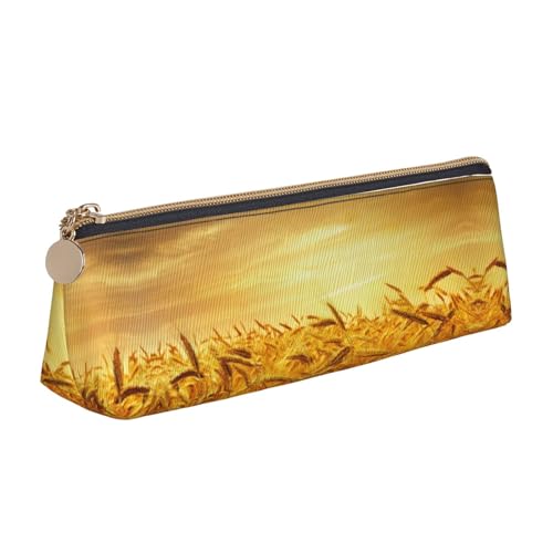 UVBDF Weizenfeld-Federmäppchen für Kinder mit Reißverschluss, kleine einfache Stifttasche, Kosmetik-Make-up-Etui, weiß, Einheitsgröße, Taschen-Organizer von UVBDF