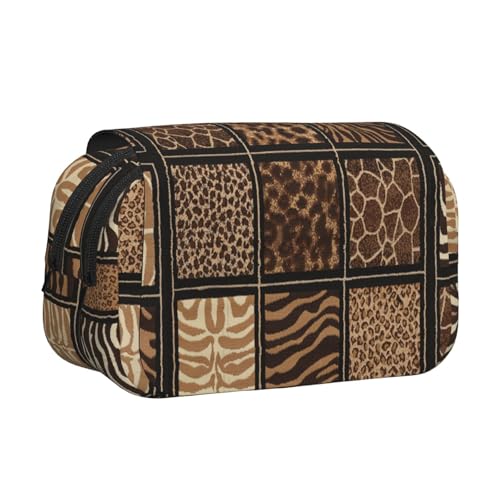 UVBDF Wild Zoo Federmäppchen, doppelschichtig, für die Schule, Organizer, Schreibwaren-Tasche für Kinder, Geschenk, Schwarz , Einheitsgröße, Taschen-Organizer von UVBDF