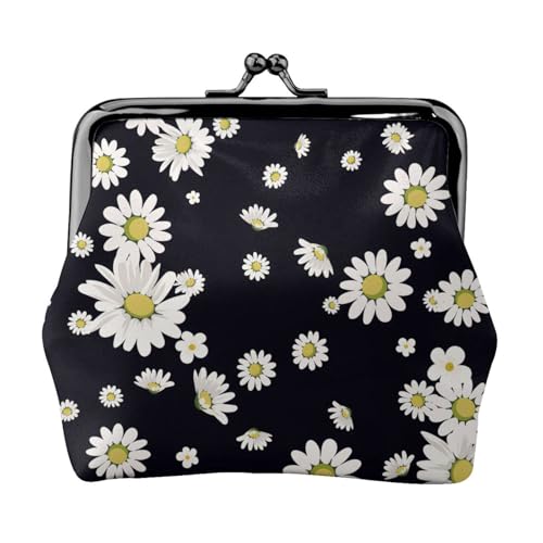 Weiße Gänseblümchen-Münzgeldbörse, Münzgeldbörse, Lippenstift, Kosmetikzubehör, Organizer, für den täglichen Gebrauch, Schwarz , Einheitsgröße, Münztasche von UVBDF