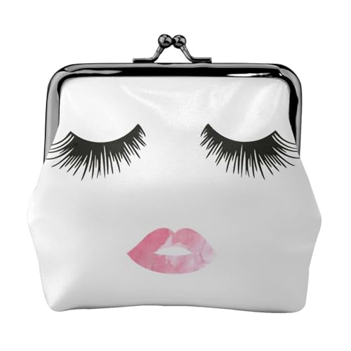 Wimpernlippe weiße Münzgeldbörse, Münzgeldbörse, Lippenstift, Kosmetikzubehör, Organizer, für den täglichen Gebrauch, Schwarz , Einheitsgröße, Münztasche von UVBDF