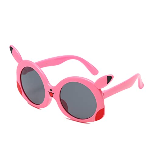 Sonnenbrille Kinder Flexibler Rahmen 100% UV400 Schutz Polarisiert Sonnenbrille Jungen und Mädchen Rosa von UVTQSSP