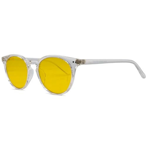 UVtech SLEEP-2R 100% Blaulichtfilter und Grünlichtfilter rote Brille Computerbrille PC Gaming Bluelight Filter Uv Blue Light Blocking Glasses Anti Damen Herren (Gelb) von UVtech