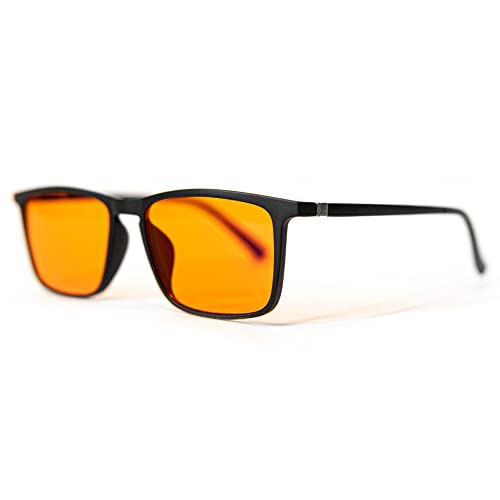 UVtech SLEEP-3R 100% Blaulichtfilter und Grünlichtfilter rote Brille Computerbrille PC Gaming Bluelight Filter Uv Blue Light Blocking Glasses Anti Damen Herren (Orange) von UVtech