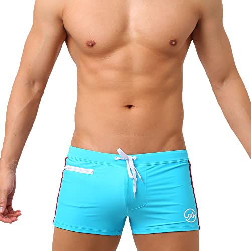 UXH Herren Push-Up Pad Badehose Gepolsterte Tasche Sexy Bademode Sonnenbad Surf Strand Shorts, Hell, blau, S UXH Herren Push-Up Pad Badehose Gepolsterte Tasche Sexy Bademode Sonnenbad Surf Strand Shorts, Hell, blau, S von UXH