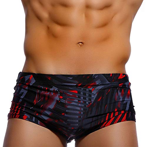 UXH Herren Push-Up Pad Badehose gepolstert vergrößern sexy Bademode Sonnenbad Surf Strand Shorts, Herren, schwarz, Tag XL (US L) von UXH