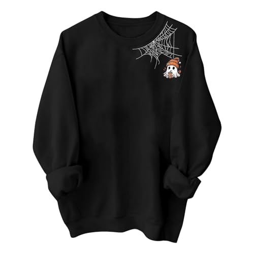 Sweater Women Halloween Kostüm Damen Pullover Langarm Sweatshirt Basic Rundhals Langarmshirt Einfach Party Festlich Pulli von UXSELKCD