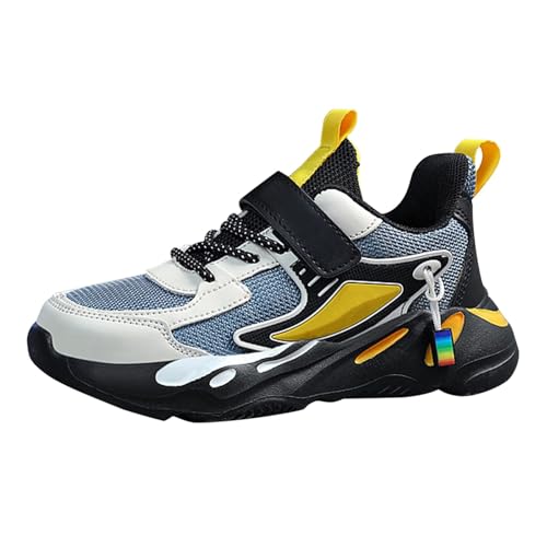 UXSELKCD Damen Schuhe Turnschuhe Mädchen Hallenschuhe Frühling und Freizeit Sport Nicht Atmungsaktiv Schuhe Mittlere und Große Sportschuhe Sneaker (Yellow-F, 35.5 Big Kids) von UXSELKCD