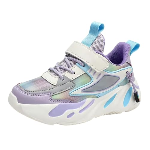 UXSELKCD Sneaker Damen Turnschuhe Mädchen Hallenschuhe Frühling und Freizeit Sport Nicht Atmungsaktiv Schuhe Mittlere und Große Sportschuhe Sneaker (Purple-D, 34 Big Kids) von UXSELKCD