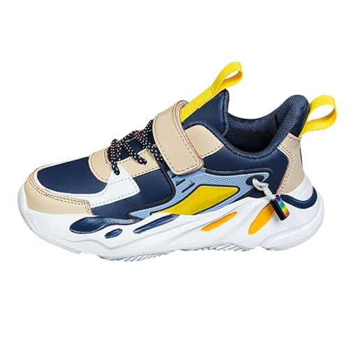 UXSELKCD Sportschuhe Damen Turnschuhe Mädchen Hallenschuhe Frühling und Freizeit Sport Nicht Atmungsaktiv Schuhe Mittlere und Große Sportschuhe Sneaker (Blue-E, 30 Little Child) von UXSELKCD