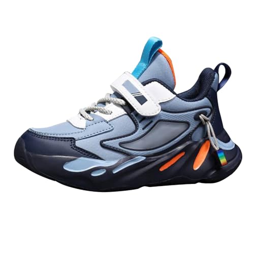 UXSELKCD Sportschuhe Damen Turnschuhe Mädchen Hallenschuhe Frühling und Freizeit Sport Nicht Atmungsaktiv Schuhe Mittlere und Große Sportschuhe Sneaker (Dark Blue-E, 29 Little Child) von UXSELKCD
