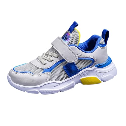 UXSELKCD barfussschuhe Kinder Turnschuhe Mädchen Hallenschuhe Frühling und Freizeit Sport Nicht Atmungsaktiv Schuhe Mittlere und Große Sportschuhe Sneaker (Grey-H, 35 Big Kids) von UXSELKCD