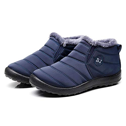 UXSELKCD Herren Schuhe Winter Samtfarbe Flache Stiefel Einfarbig Herren Elegant Warm Halten Plus Stiefel Winterstiefel Schnee Schuhe mit Absatz Herrenstiefel Sportlich rutschfest (Blue-B, 40) von UXSELKCD