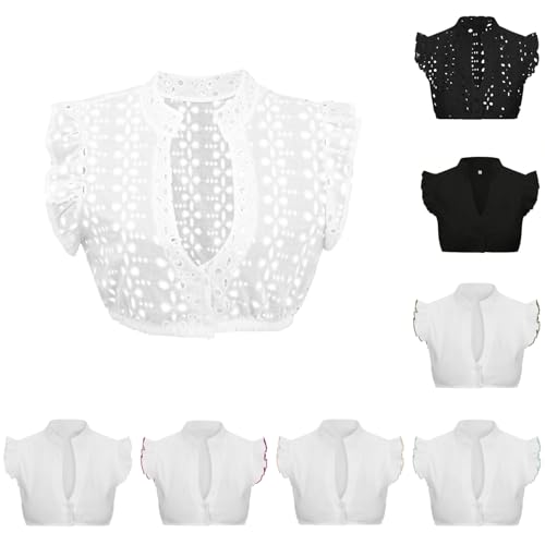 dirndlbluse spitze, dirndl bluse spitzenbluse stehkragen v ausschnitt grosse grössen rüschen flügelärmel dreiviertelarm geschlossen grünes puffärmel langarm rosa weiß elegant oktoberfestbluse，M von UXSELKCD