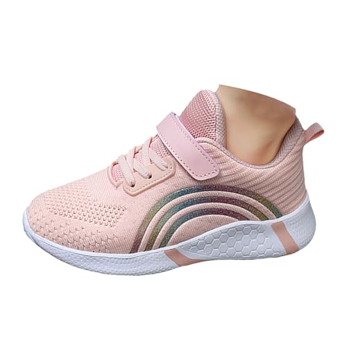 hallenturnschuhe mädchen Winterschuhe Mädchen Frühling Autumn Breathable Mesh Sportschuhe Shoes Mesh Soft Sole Youth Lightweight und Comfortable Running Shoes (Pink-1, 28 Little Child) von UXSELKCD