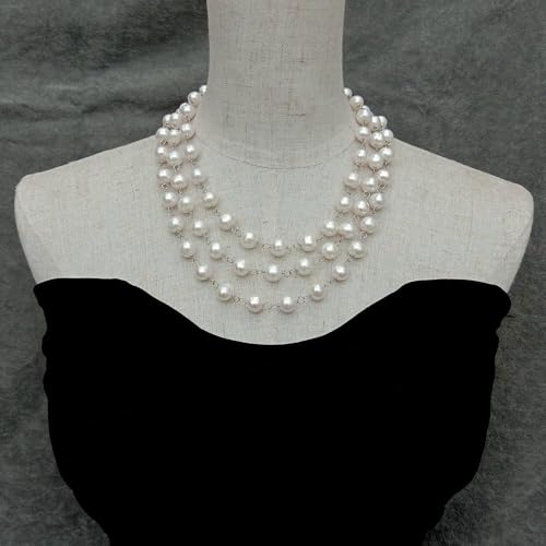 UYCUODLUY 3 strands Freshwater White Pearl Rosary Chain wrap Necklace Women Wedding Jewelry UYCUODLUY 3 strands Freshwater White Pearl Rosary Chain wrap Necklace Women Wedding Jewelry von UYCUODLUY
