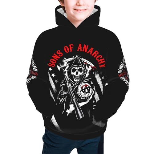 Sons%of the An*archy Youth Hooded Without Hood Drawstring - Classic American Drama Motorcycle Print Sweatshirt for Fan Gifts, Dt-5, XL von UYETSGDFG