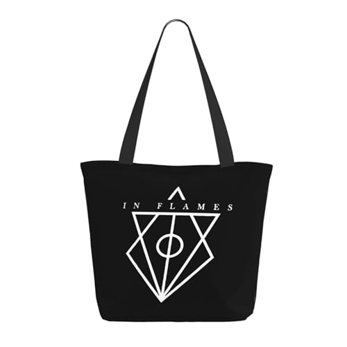 UYETSGDFG In Band Flames Damen Einkaufstasche aus strapazierfähigem und wiederverwendbarem Segeltuch mit Band-Logo, Geschenk für Fans, A-2, Einheitsgröße von UYETSGDFG