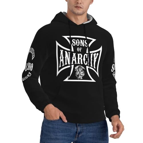 UYETSGDFG Sons%of the An*archy Herren Hoodie - Klassischer Motorrad Club Print Warme Kapuze Herbst Winter Trendiger Motorrad-Stil für die tägliche Freizeit Fan Kollektion, In-7, XXL von UYETSGDFG