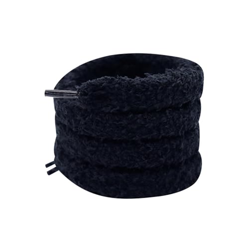 UYFRD 2 Paar Dropship flache breite flache schwarze haarige weiche flauschige Schnürsenkel für Damen Boardschuhe Segeltuchschuhe Schnürsenkel von UYFRD