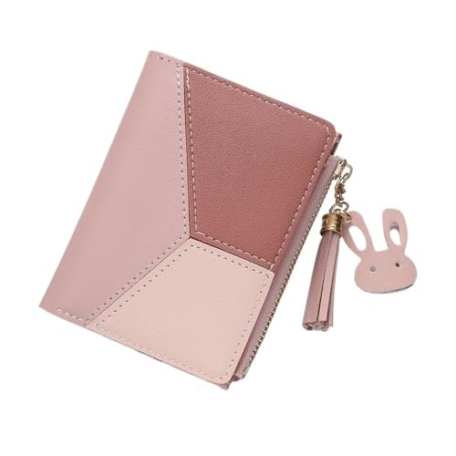UYFRD Damen Geldbörse PU Leder Damen Geldbörse aus Leder Frauen Geldbörsen Kartenhalter Faltbare Tragbare Lady Münzbörsen, rose, 2PCS von UYFRD