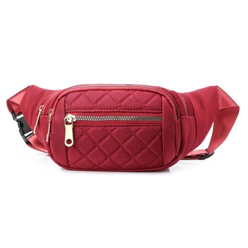 UYFRD Damen Hüfttasche Nylon Stoff Wasserdicht Gürteltaschen Designer Crossbody Brusttasche Weibliche Mode Bauchtasche Banane Hüfttasche, rot, Einheitsgröße von UYFRD