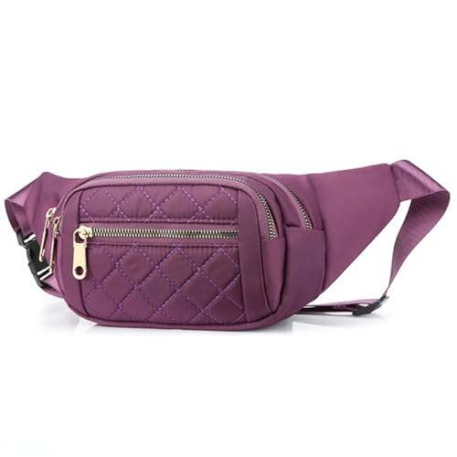 UYFRD Damen Hüfttasche Nylon Stoff Wasserdicht Gürteltaschen Designer Crossbody Brusttasche Weibliche Mode Bauchtasche Banane Hüfttasche, violett, Einheitsgröße von UYFRD