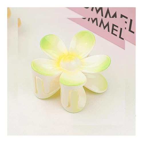UYFRD Haarklammer mit süßer Blume, 7 cm, mattiert, einfarbig, für Damen und Mädchen, Haarnadel, Haifisch-Clip, Pferdeschwanz-Clips, Haarschmuck (Grün 02) von UYFRD
