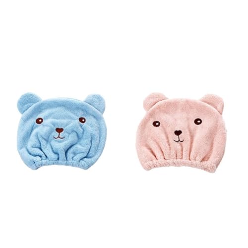 UYFRD Lovely Little Bear Haartrocknungskappe, Handtuch, Mikrofaser, schnell trocknend, Duschhut, gewickelte Handtücher, Badekappe, Badezimmerzubehör (2-in-1, 20 Stück) von UYFRD