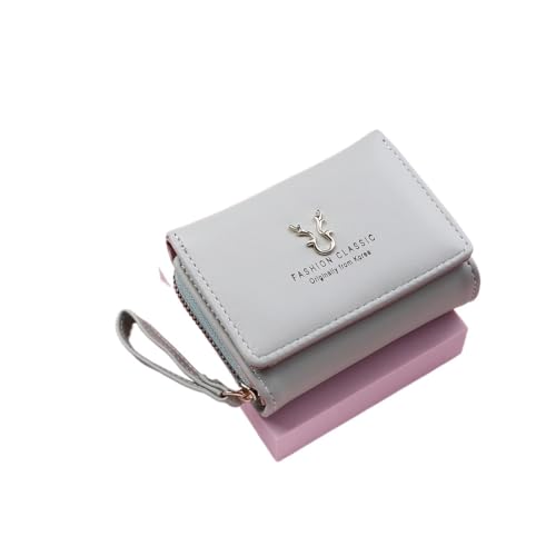UYFRD Luxusmarke Damen Kleine Geldbörse Weiblich Kartenhalter Kurze Geldbörsen mit Münzgeldbörse für Frauen Damen PU Leder Hasp Mini Clutch, grün, Einheitsgröße von UYFRD